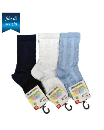6 paia di calze corte da neonato in cotone filo di scozia mod. catenina – spedizione gratuita