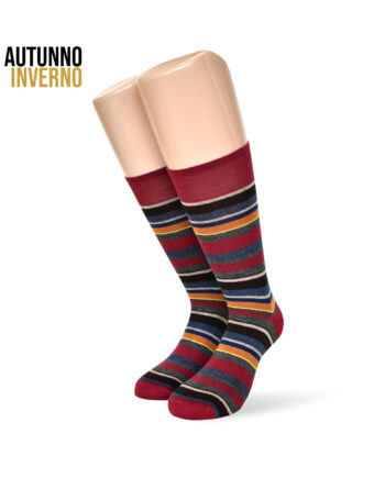 6 paia di calze corte da uomo multiriga in cotone pettinato mod. multistripe01 – spedizione gratuita