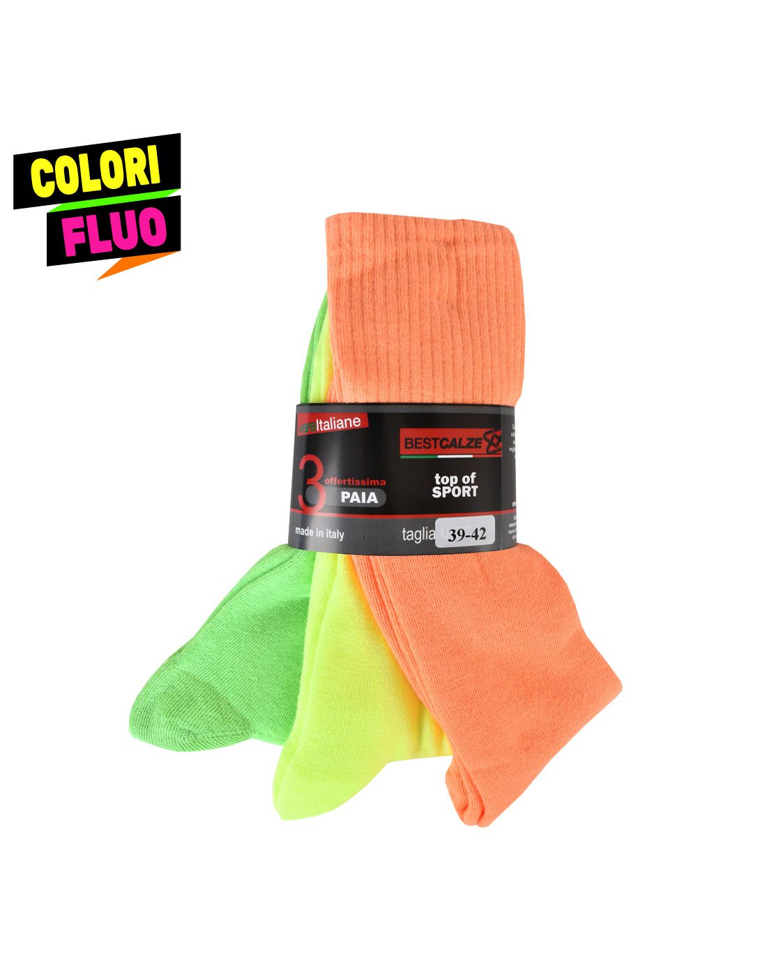 Calze corte uomo spugna di cotone blu e fascia righe multicolor