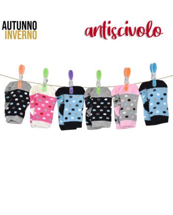 6 paia di calze corte da bambino/a pois con antiscivolo in caldo cotone elasticizzato mod. pois – spedizione gratuita
